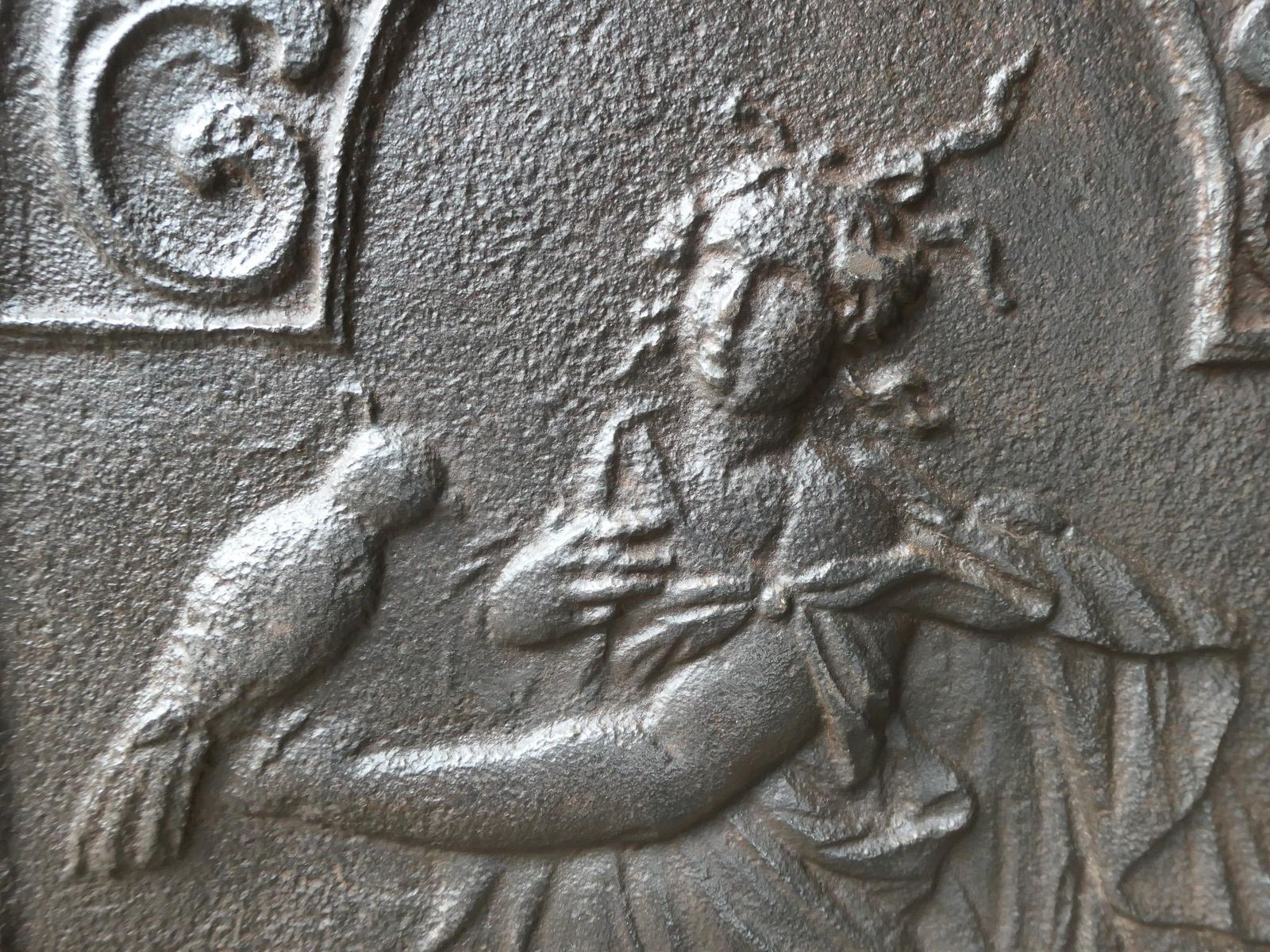 photo vinterior Antique Dutch Louis XIV Period 'The Hope' Fireback / Backsplash, 17th Century