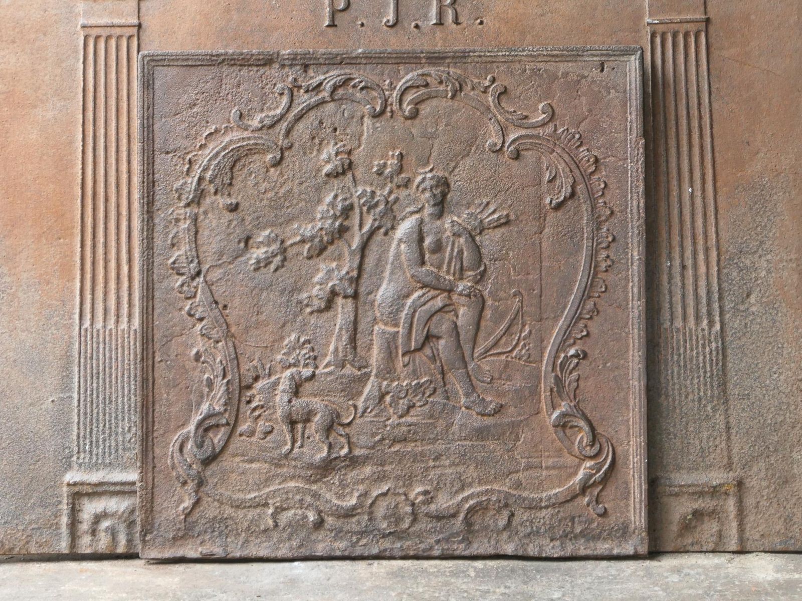 18th Century Louis XV Period Fireback / Backsplash With Diana Bathing photo Home Fixtures
