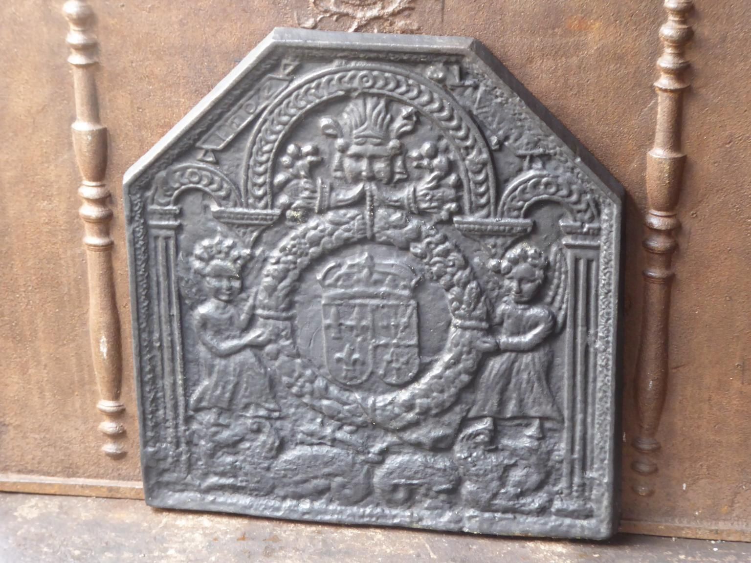 French Louis XIV Style 'Coat Of Arms' Fireback / Backsplash photo for sale