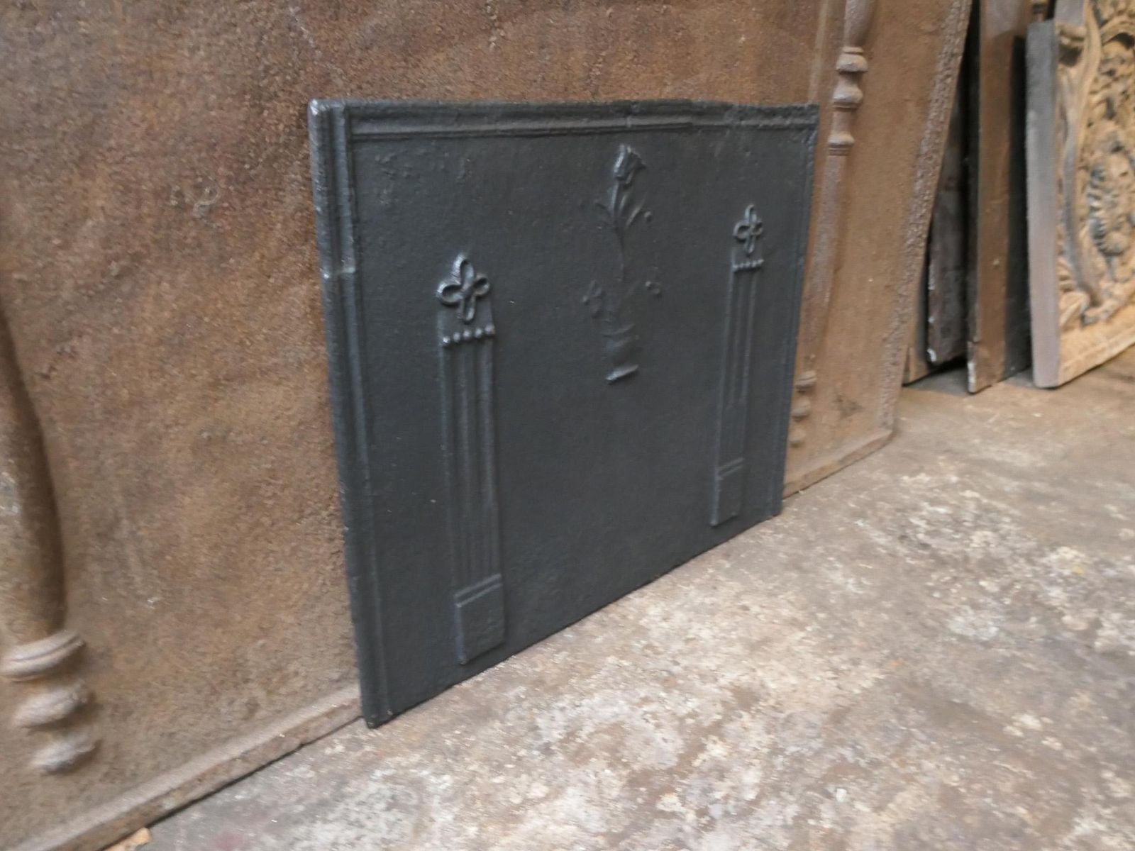 photo for sale Neoclassical French 'Flower Basket' Fireback / Backsplash, 18th 19th Century