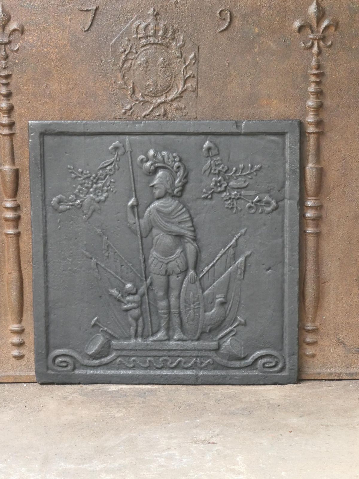 Antique French 'Mars' Fireback / Backsplash, 19th Century photo 491.0