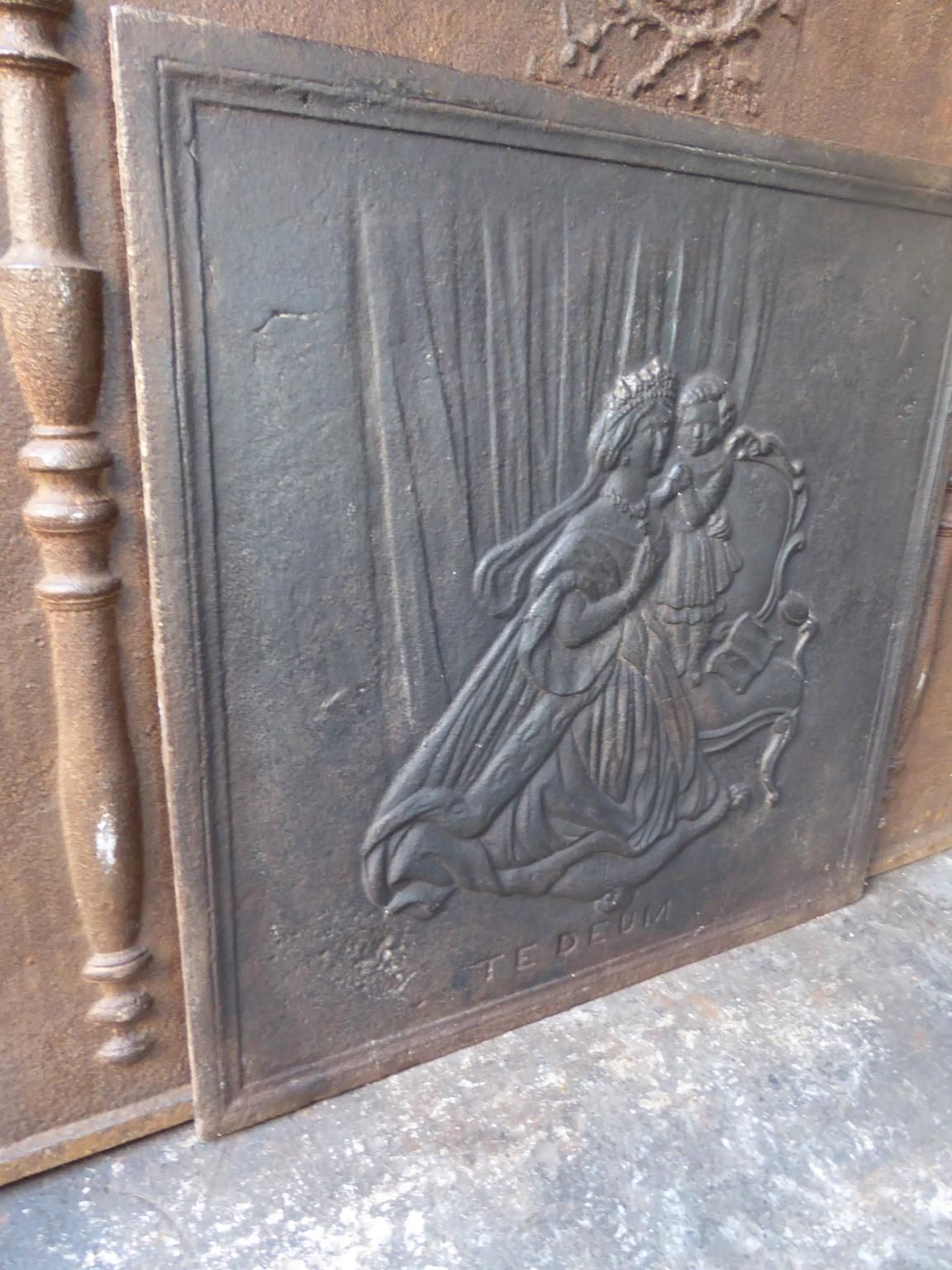 Antique French 'Mary Of Kevelaer' Fireback / Backsplash, 19th Century photo vintage