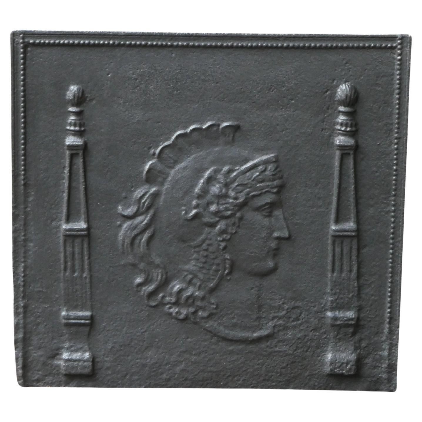 Antique French Neoclassical 'Roman Soldier' Fireback / Backsplash
