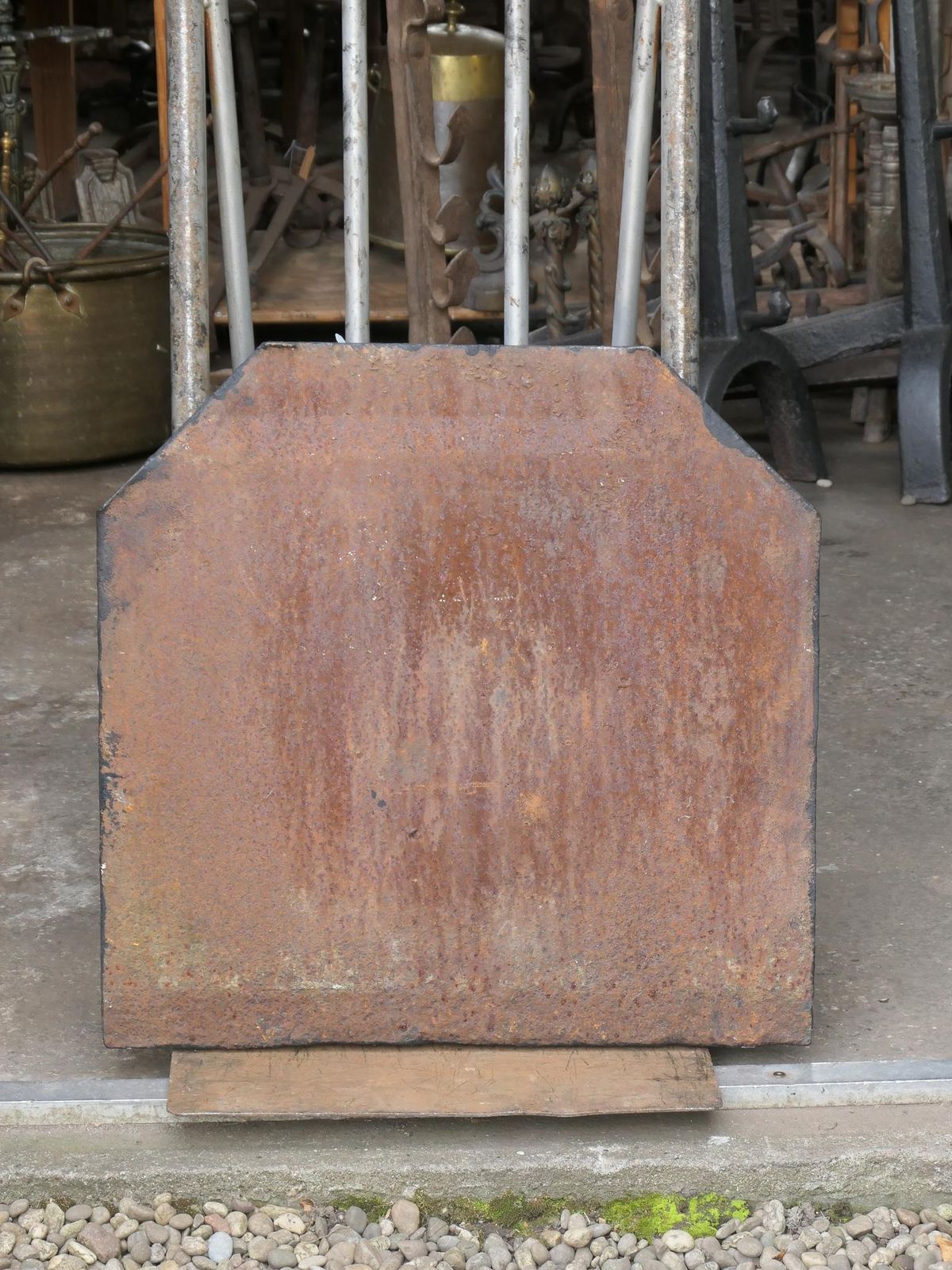 photo for sale Antique French Louis XIV 'Pillars Of Hercules' Fireback / Backsplash