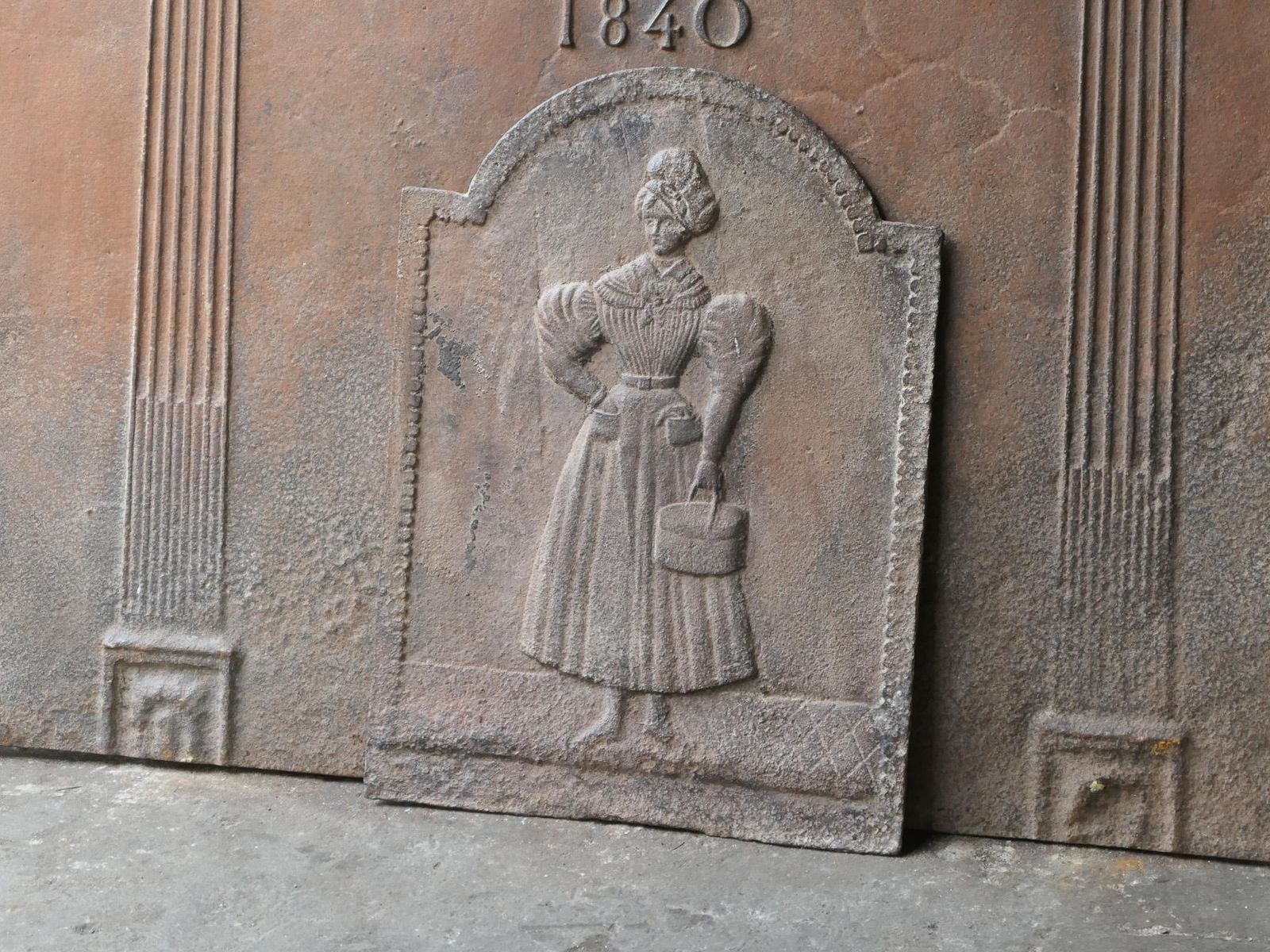 French Napoleon III Period 'Lady' Fireback / Backsplash, 19th Century photo Home Fixtures