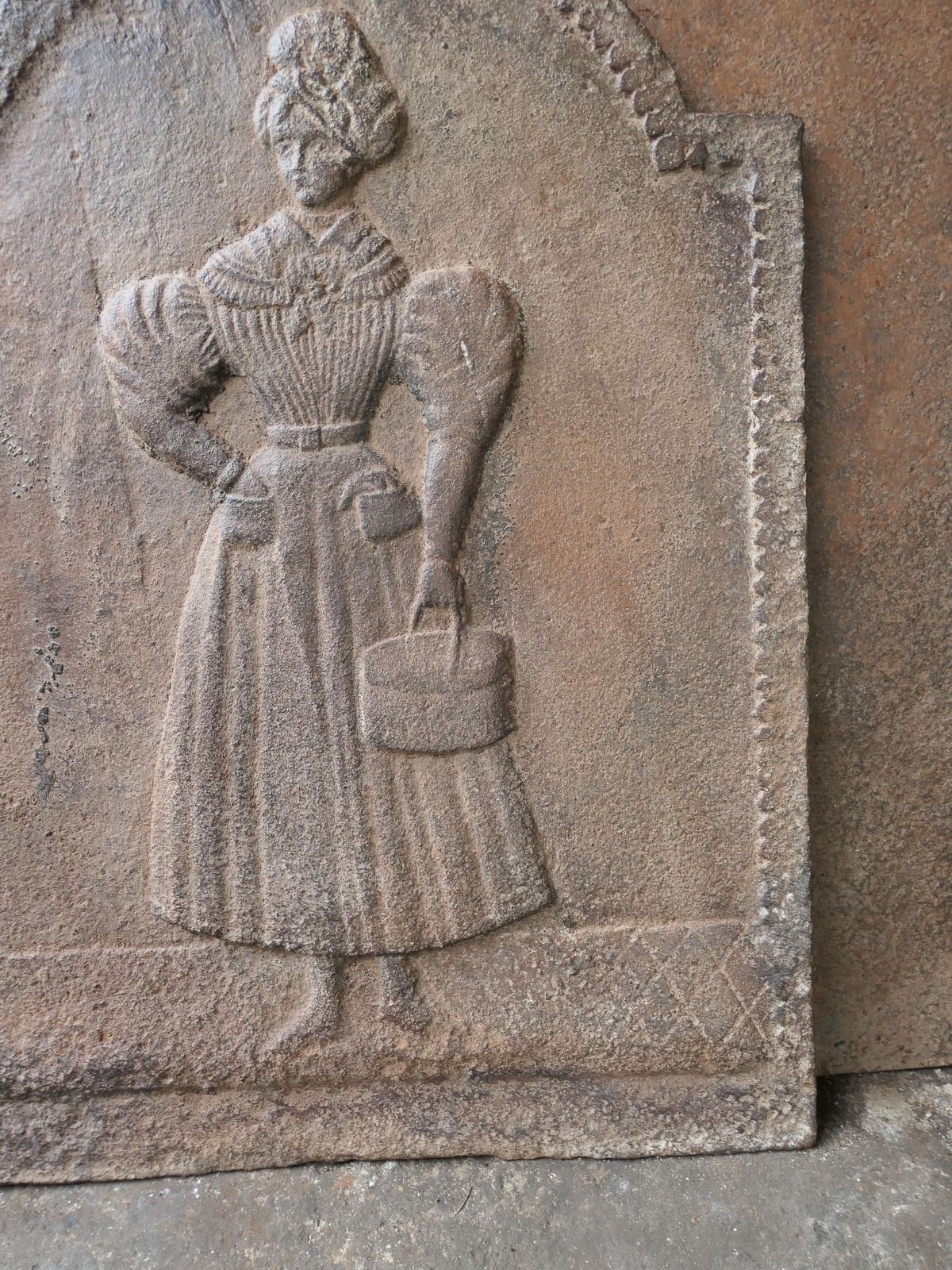 photo furniture French Napoleon III Period 'Lady' Fireback / Backsplash, 19th Century