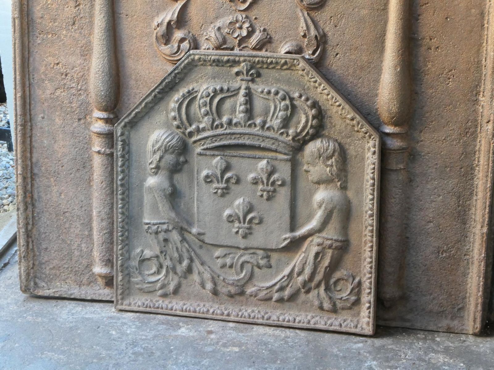 French Renaissance Style 'Arms Of France' Fireback / Backsplash photo for sale