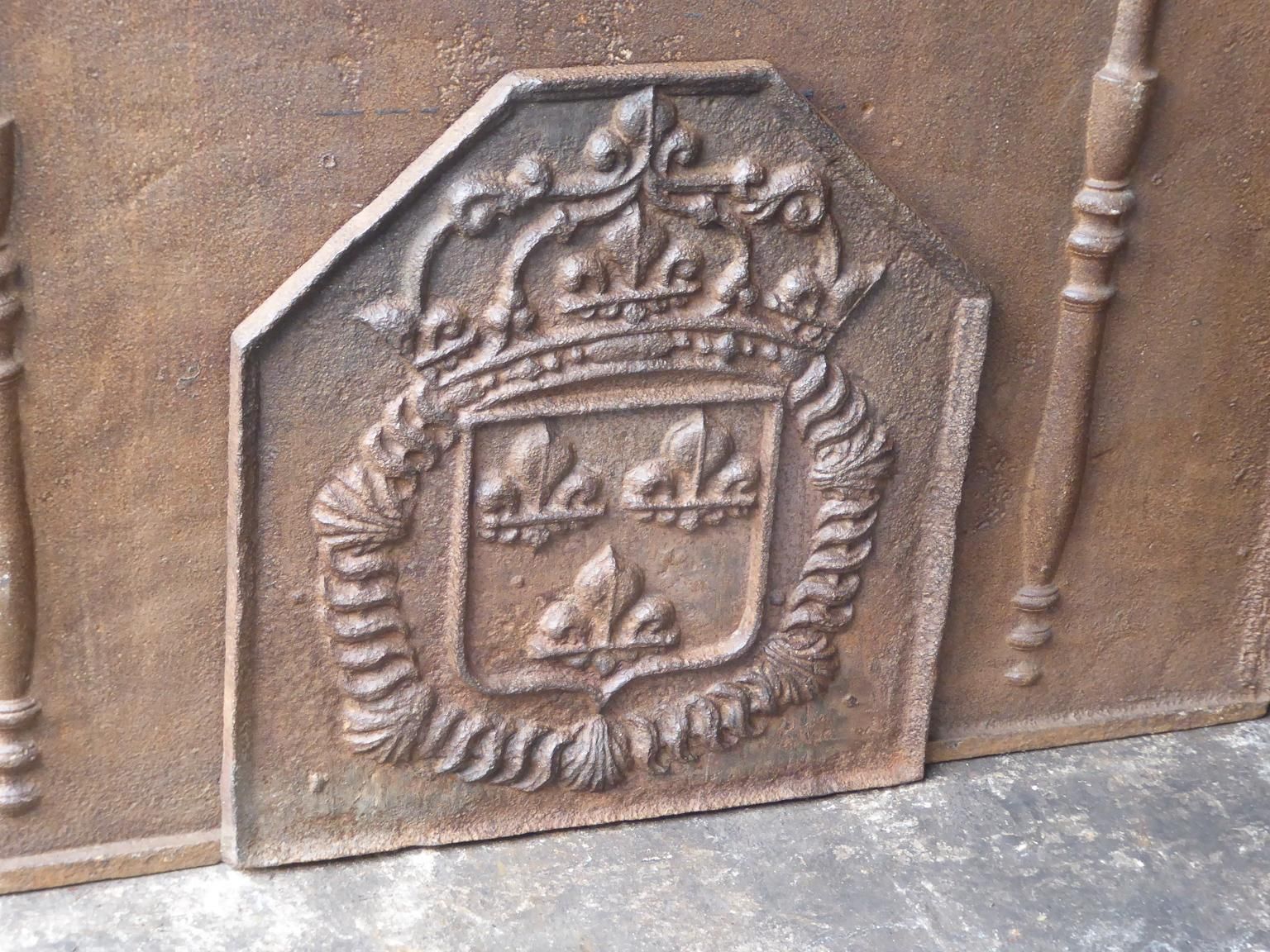 18th Century French Louis XIV Fireback / Backsplash With The Arms Of France photo buy