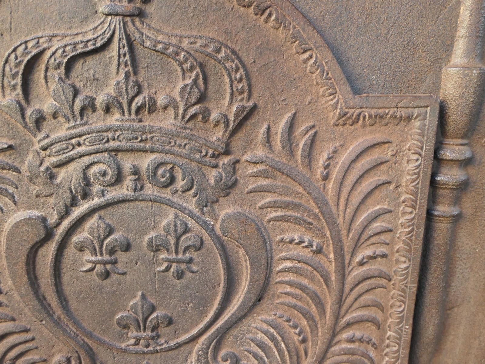 18th Century French Louis XV 'Arms Of France' Fireback / Backsplash photo vintage
