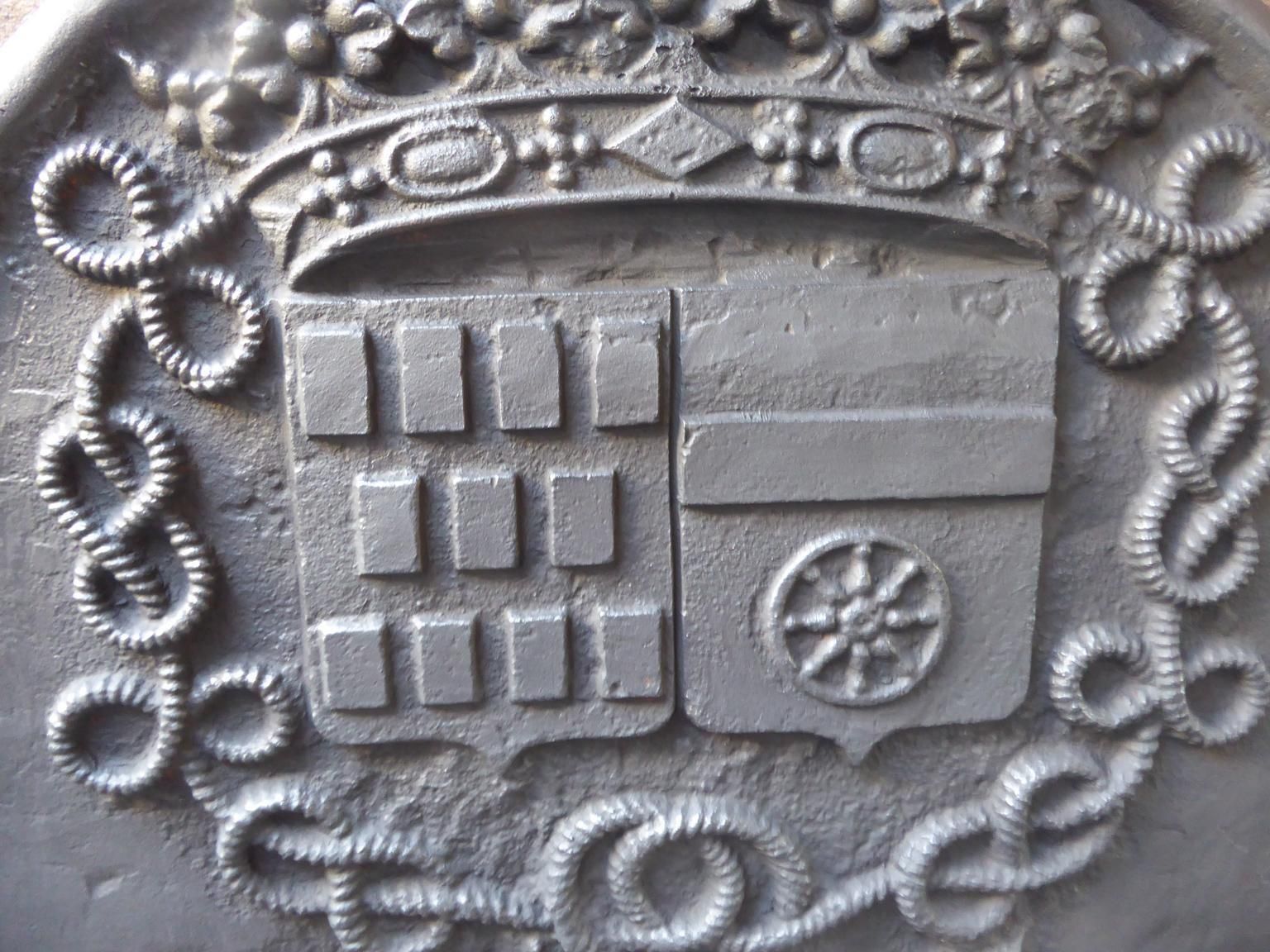French Louis XIV Style 'Coat Of Arms De Rostaing Family' Fireback / Backsplash photo Home Fixtures