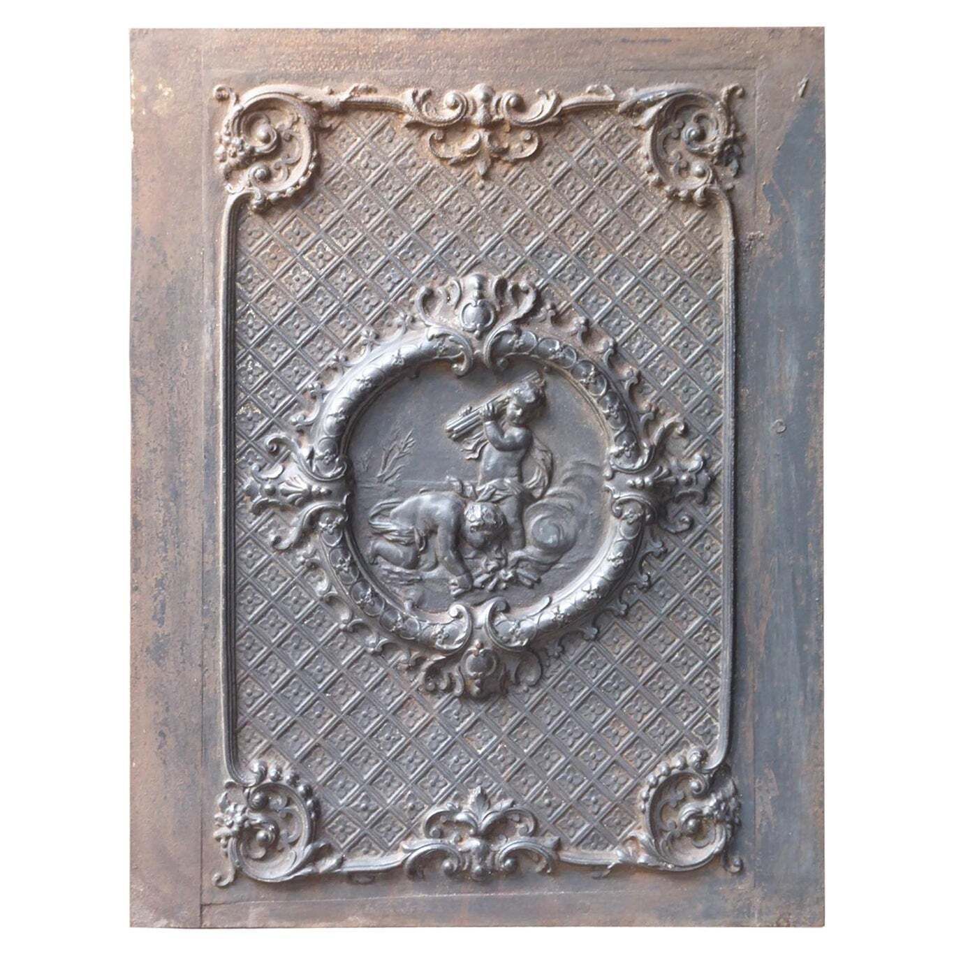 Antique French Napoleon III 'Cupids' Fireback / Backsplash