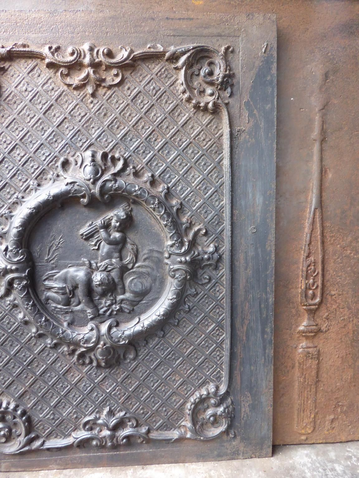 Antique French Napoleon III 'Cupids' Fireback / Backsplash photo buy