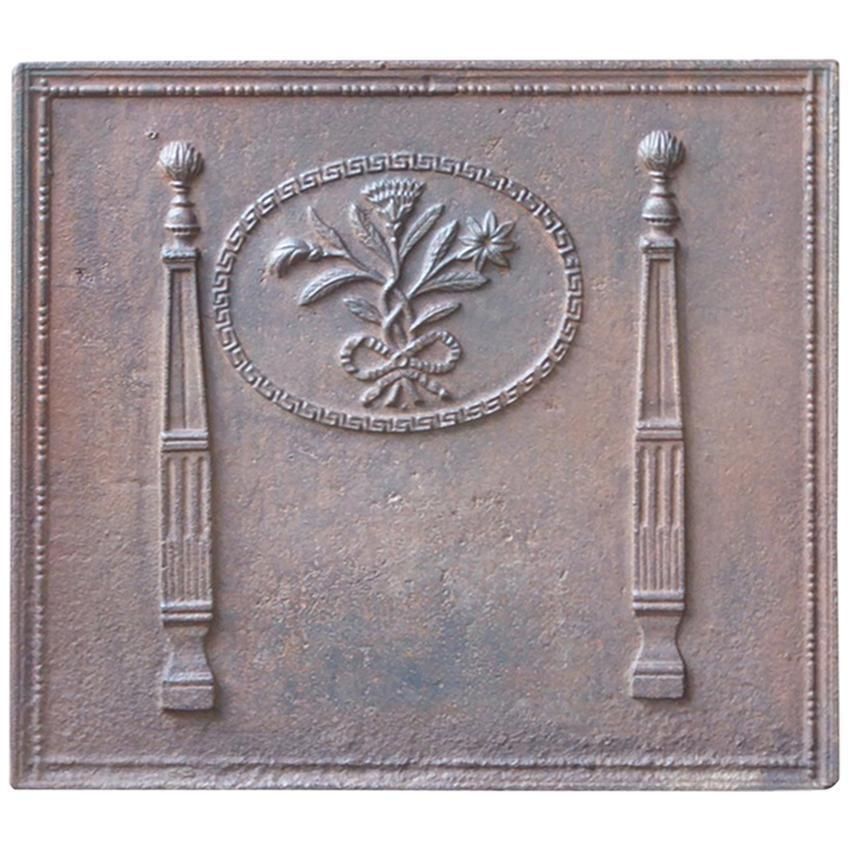 19th Century Neoclassical 'Pillars With Decoration' Fireback / Backsplash