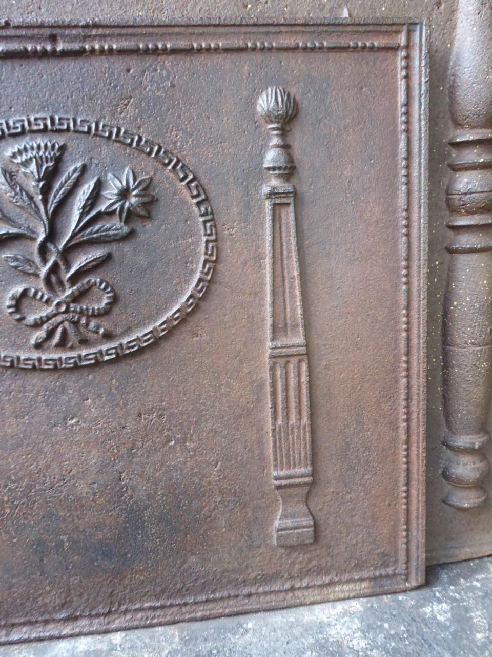 19th Century Neoclassical 'Pillars With Decoration' Fireback / Backsplash photo 661.0
