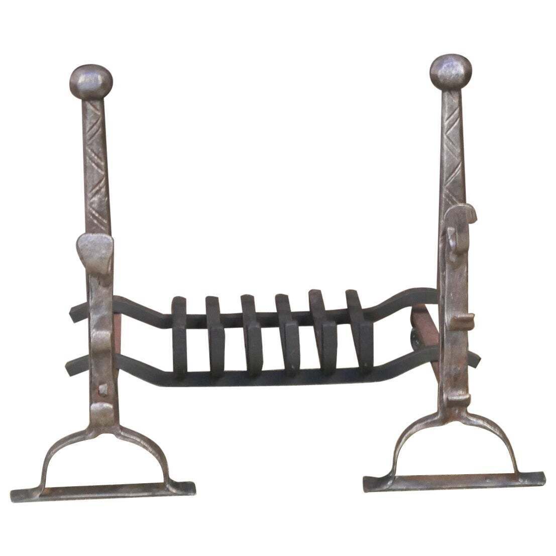 French Louis XIII Period Fireplace Grate Or Fire Basket, 17th Century