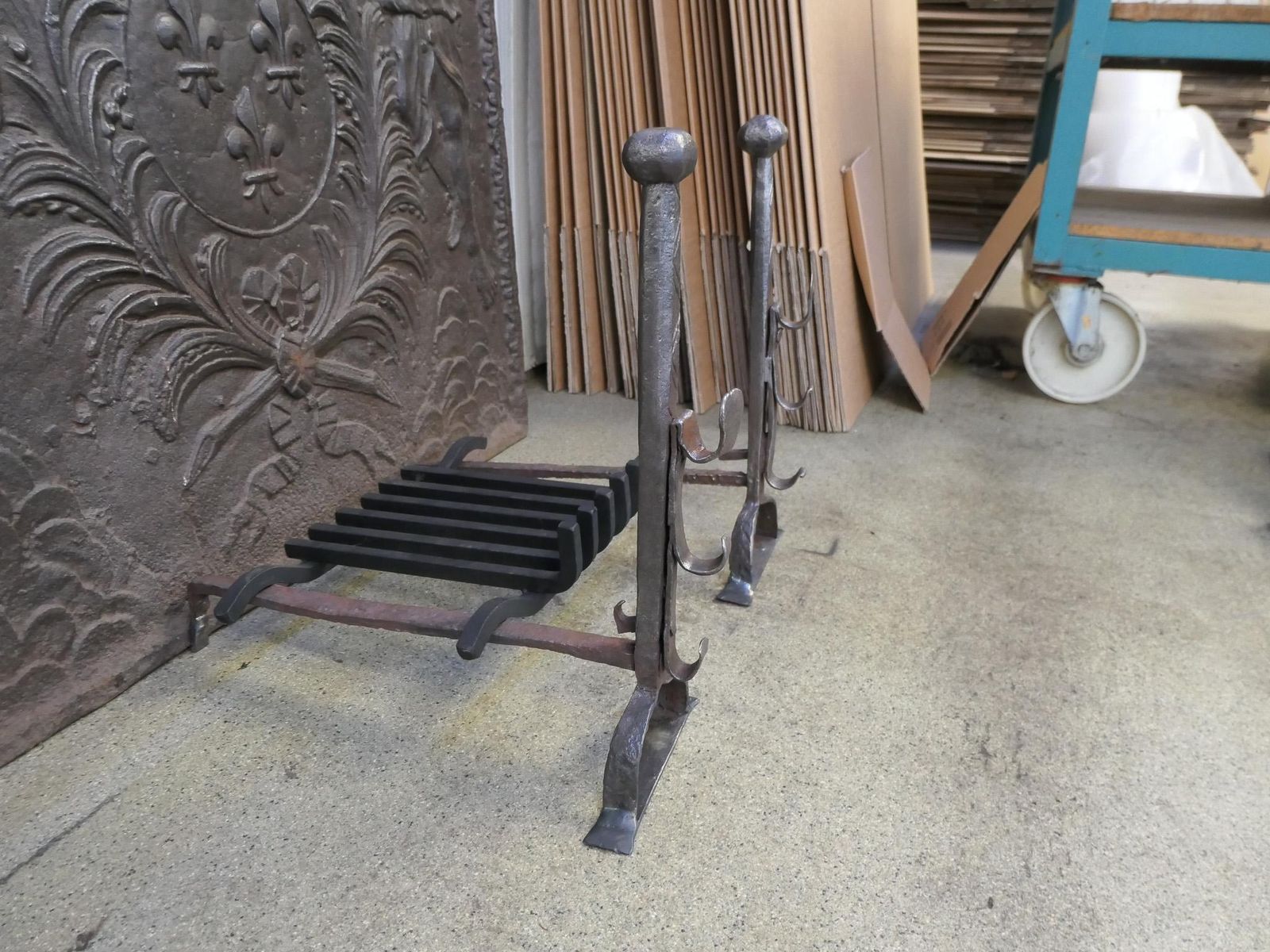 photo for sale French Louis XIII Period Fireplace Grate Or Fire Basket, 17th Century