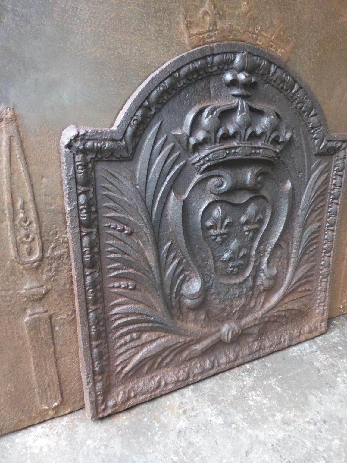 Antique French Louis XV Arms Of France Fireback / Backsplash, 18th Century photo buy