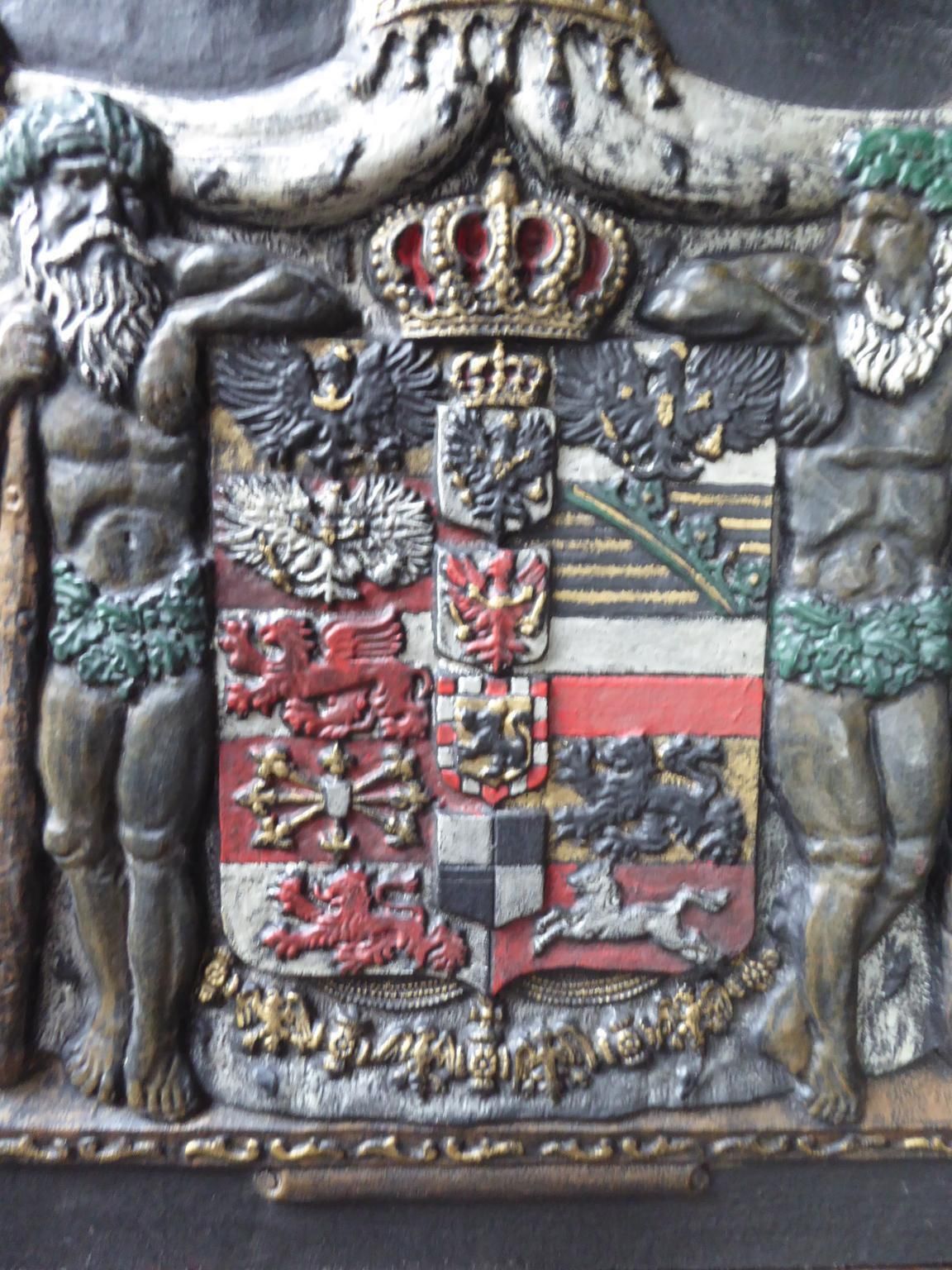 photo furniture German Neoclassical Style Coat Of Arms Fireback / Backsplash