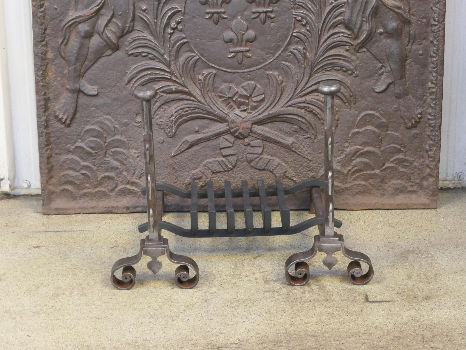 French Louis XV Period Fireplace Grate Or Fire Basket, 18th Century photo Home Fixtures