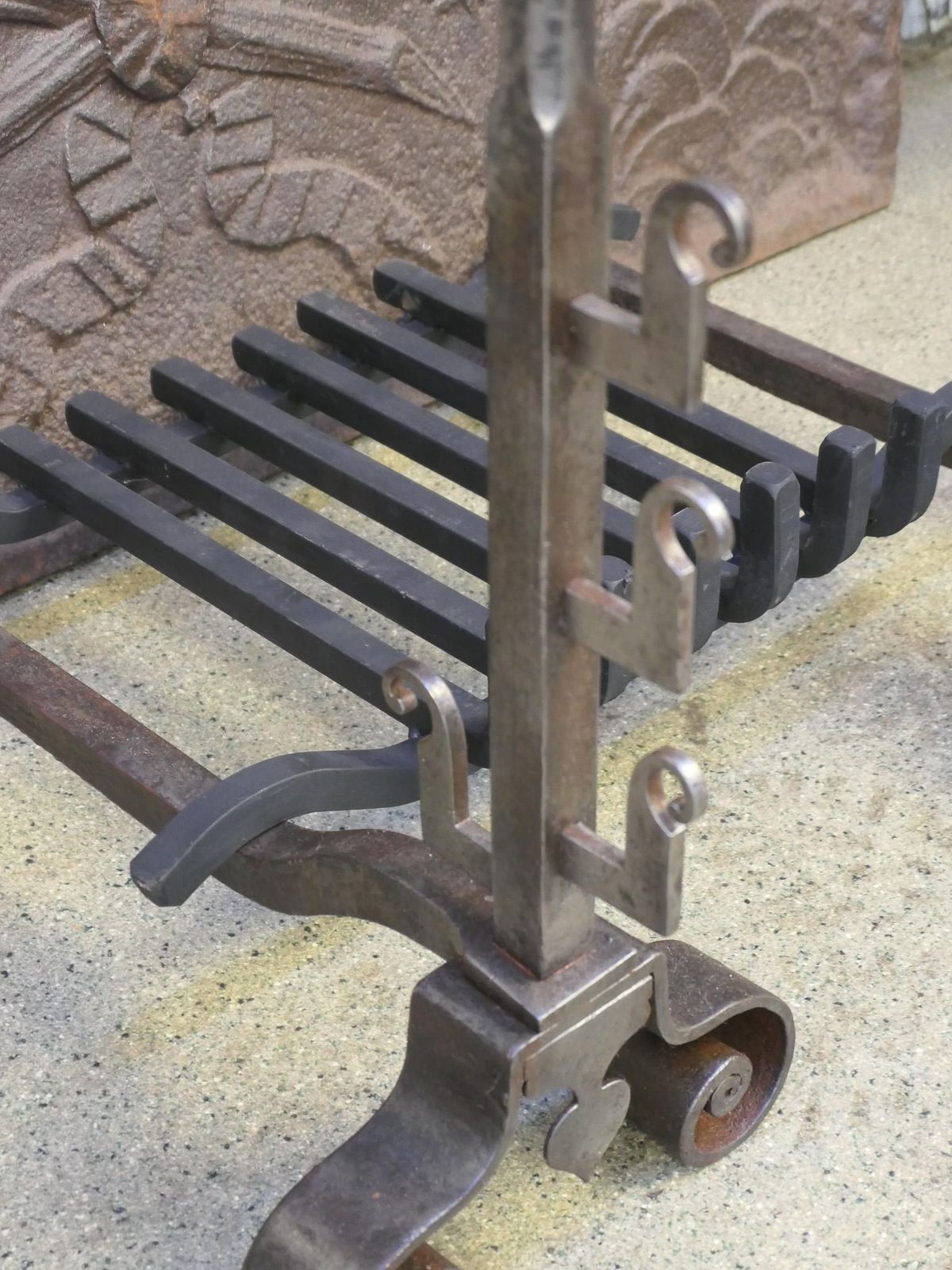 French Louis XV Period Fireplace Grate Or Fire Basket, 18th Century photo vintage