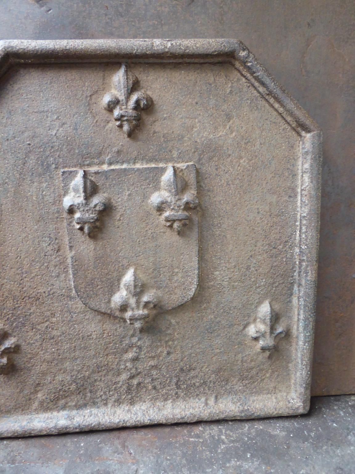 17th   18th Century French Louis XIV 'Fleurs De Lys' Fireback / Backsplash photo vintage