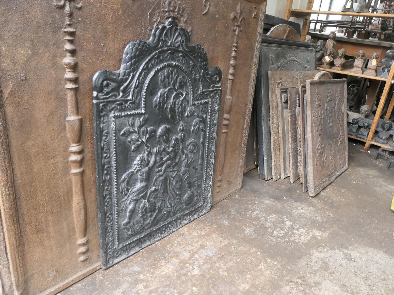 photo buy 17th Century French Louis XIV 'Caritas' Fireback / Backsplash
