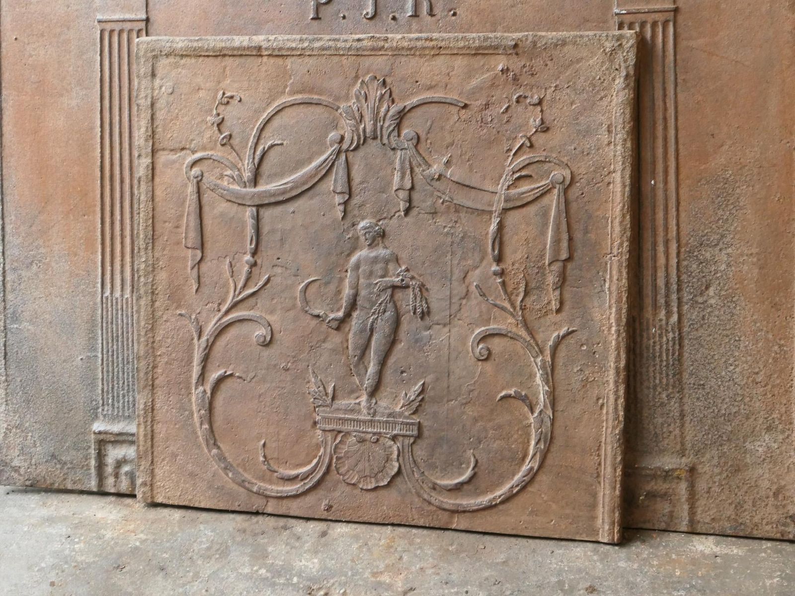 Antique French Neoclassical 'Ceres' Fireback / Backsplash, Early 19th Century photo vinterior