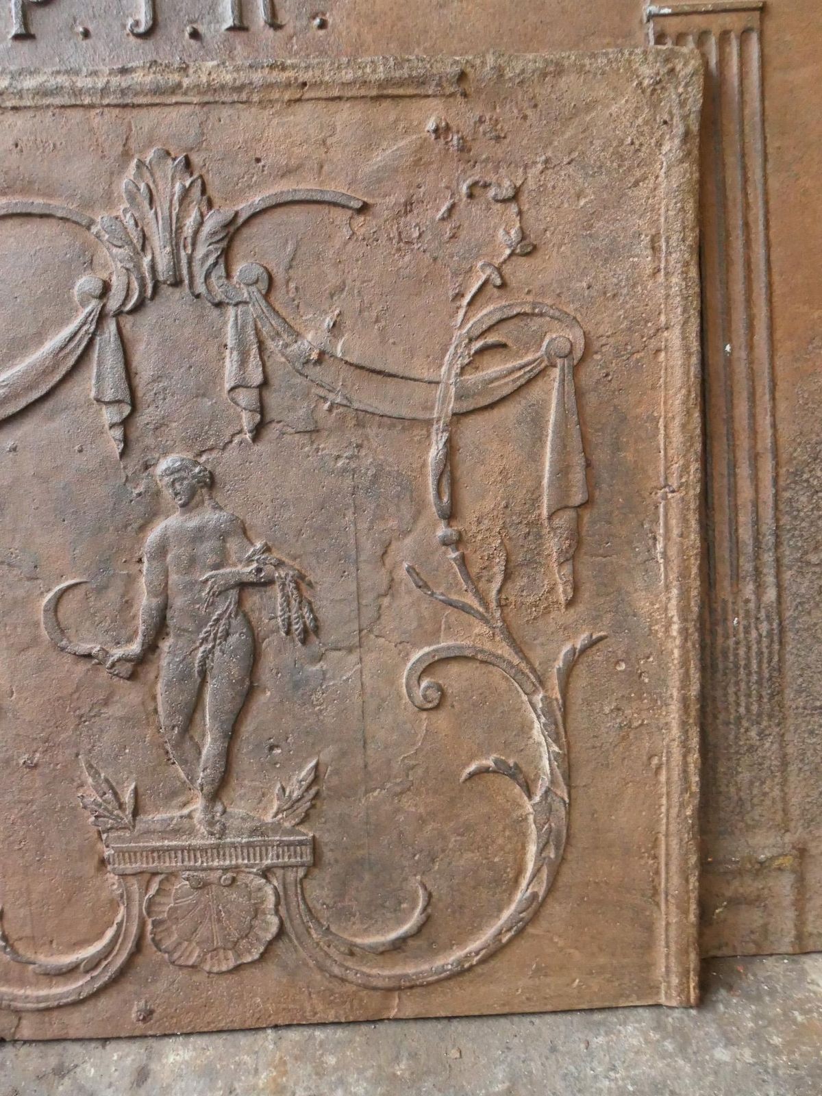 photo for sale Antique French Neoclassical 'Ceres' Fireback / Backsplash, Early 19th Century