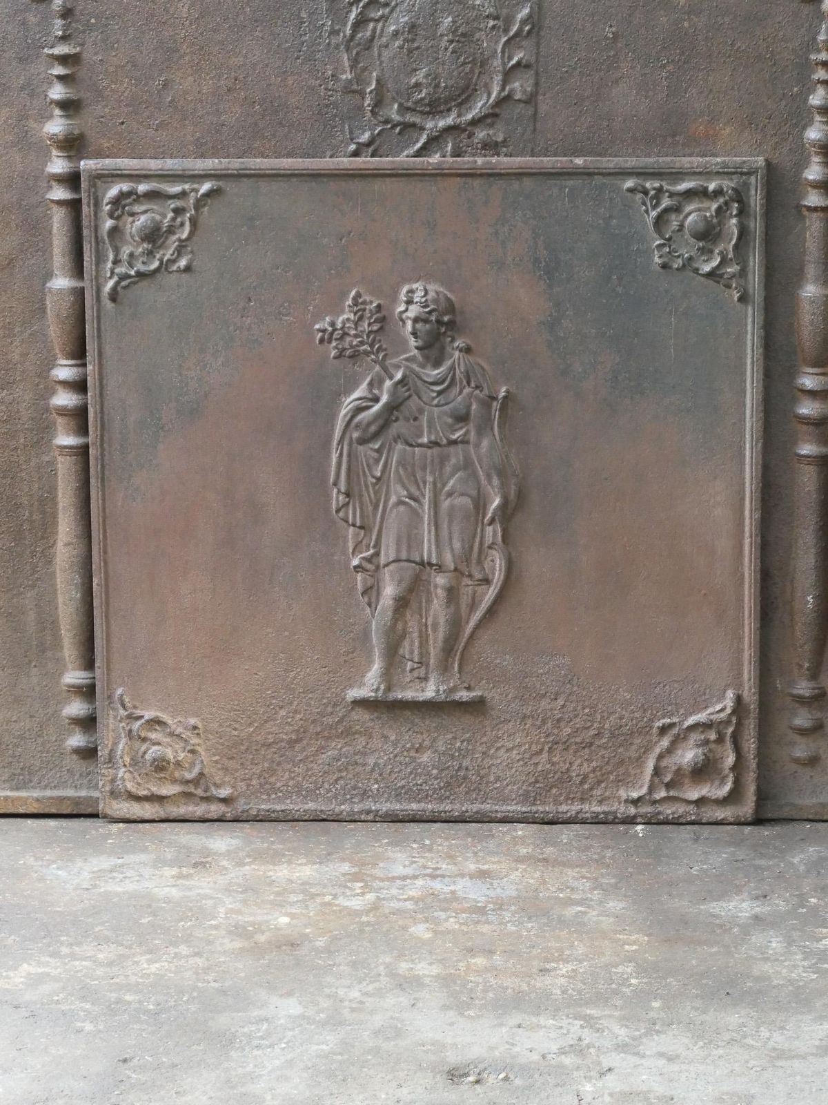 Antique French Napoleon III 'Diana' Fireback / Backsplash, 19th Century photo Home Fixtures