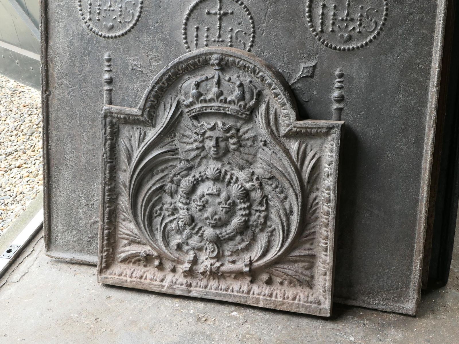 French Louis XIV Style 'Arms Of France' Fireback / Backsplash photo for sale