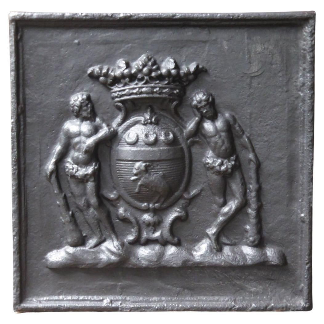 French Louis XIV Style Coat Of Arms Fireback / Backsplash