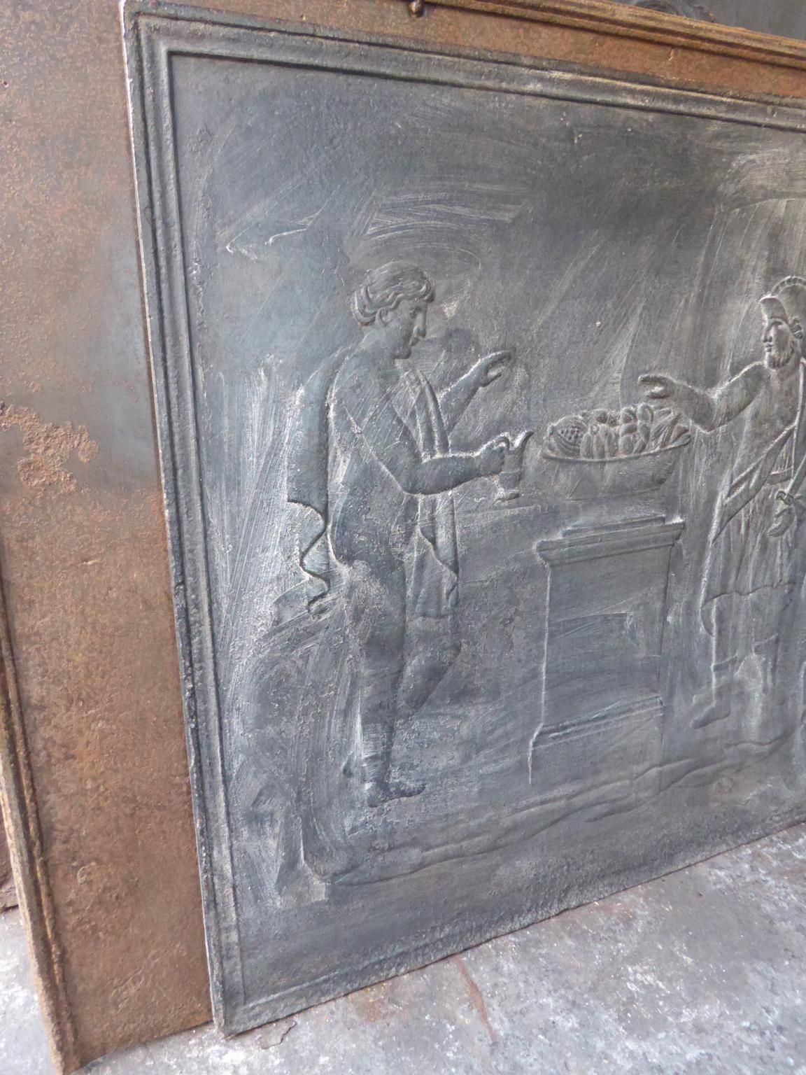 Antique French Napoleon III 'Roman Scene' Fireback / Backsplash, 19th Century photo buy