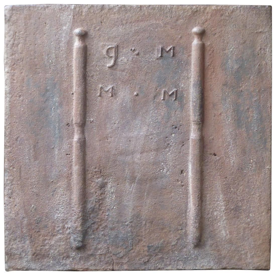 Antique French 'Marriage' Fireback / Backsplash, 18th Century