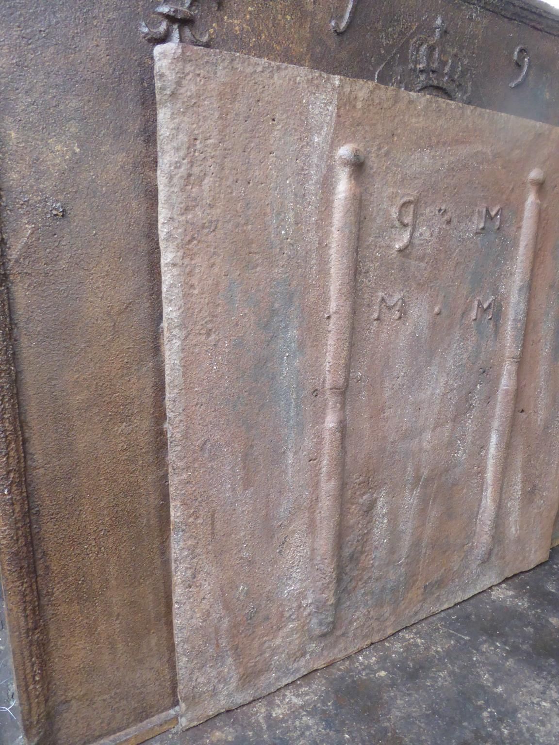 Antique French 'Marriage' Fireback / Backsplash, 18th Century photo vinterior
