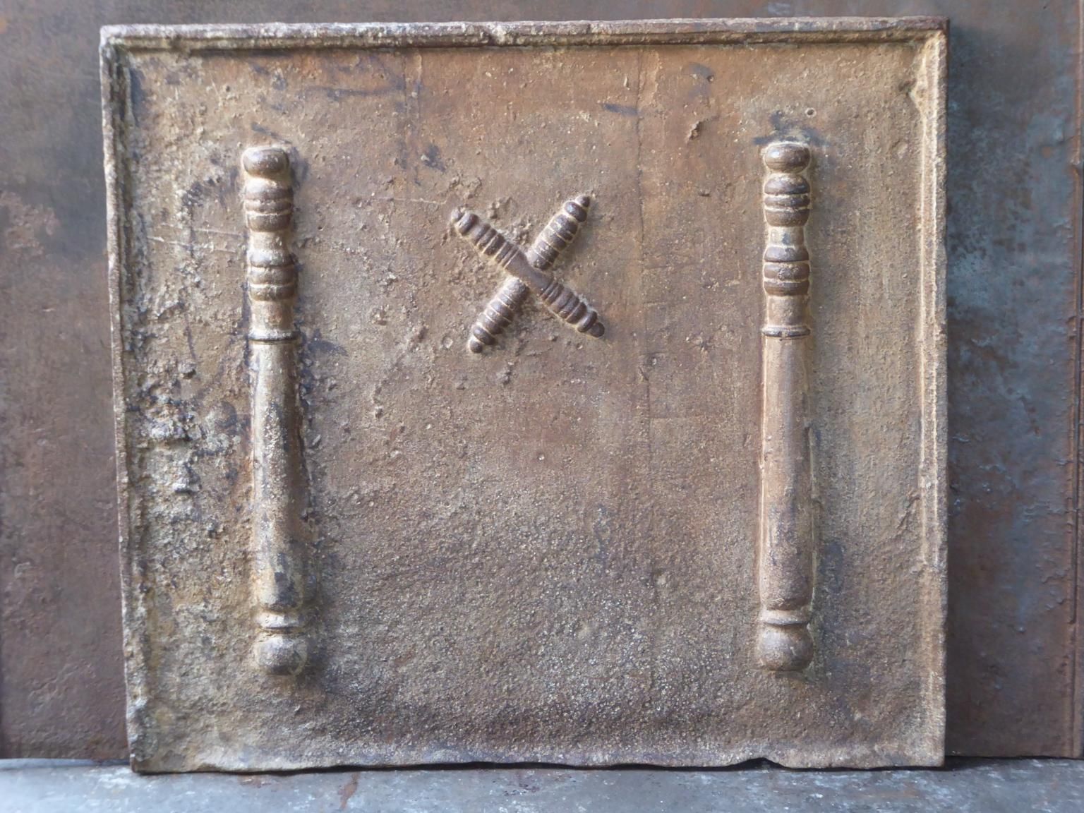 17th 18th Century French Louis XIV 'Saint Andrew's Cross' Fireback / Backsplash photo furniture