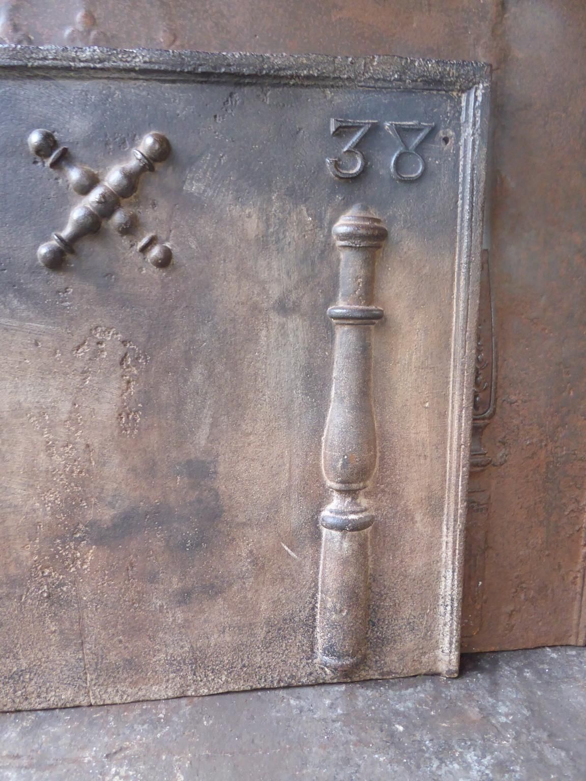 18th Century French 'Pillars With Saint Andrew's Cross' Fireback / Backsplash photo Home Fixtures