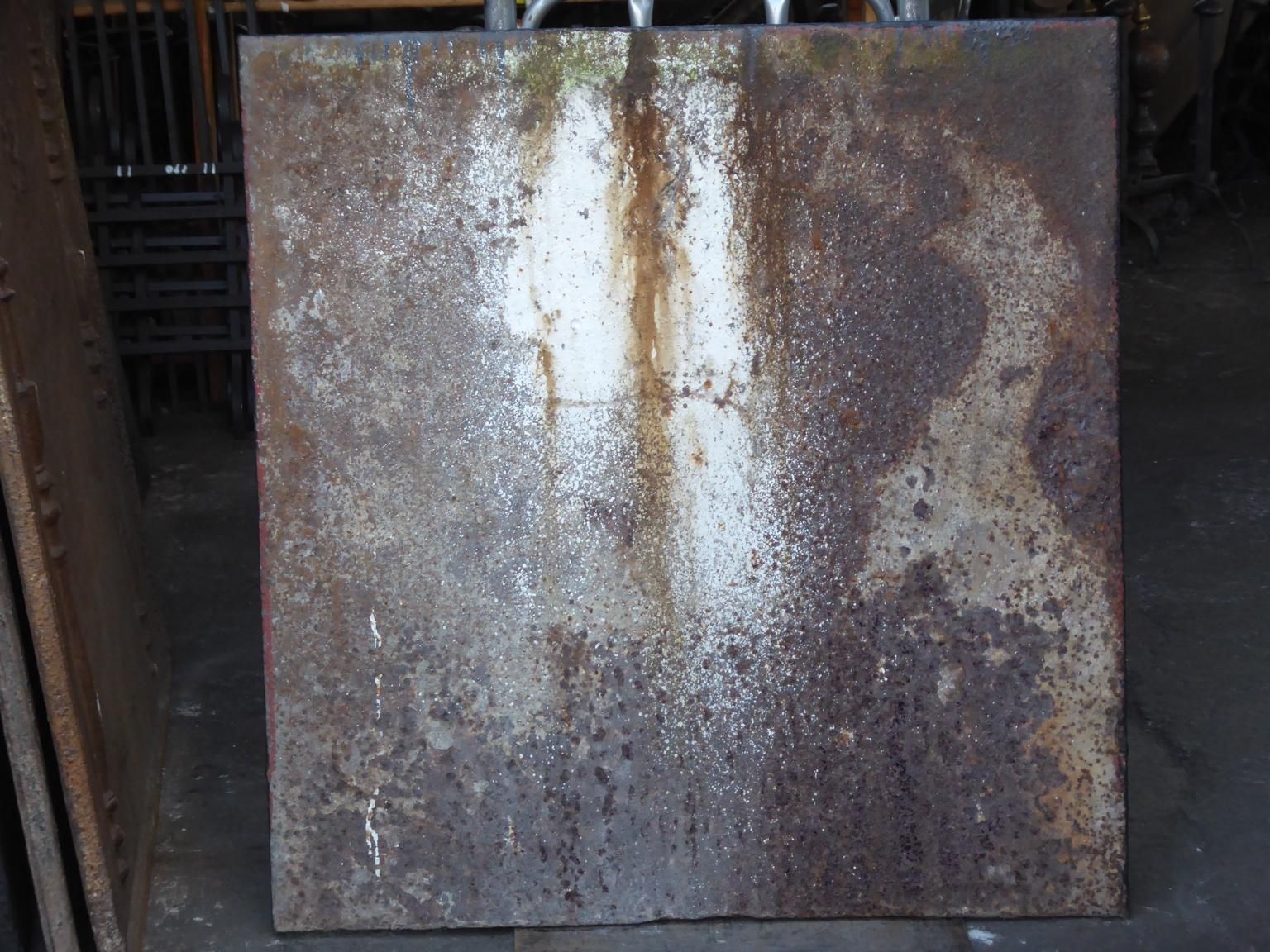 French Louis XV 'Pillars Of Hercules' Fireback / Backsplash, 18th Century photo vintage