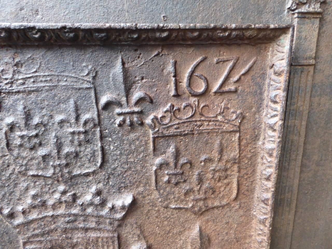 17th Century French 'Arms Of France' Fireback / Backsplash photo Home Fixtures