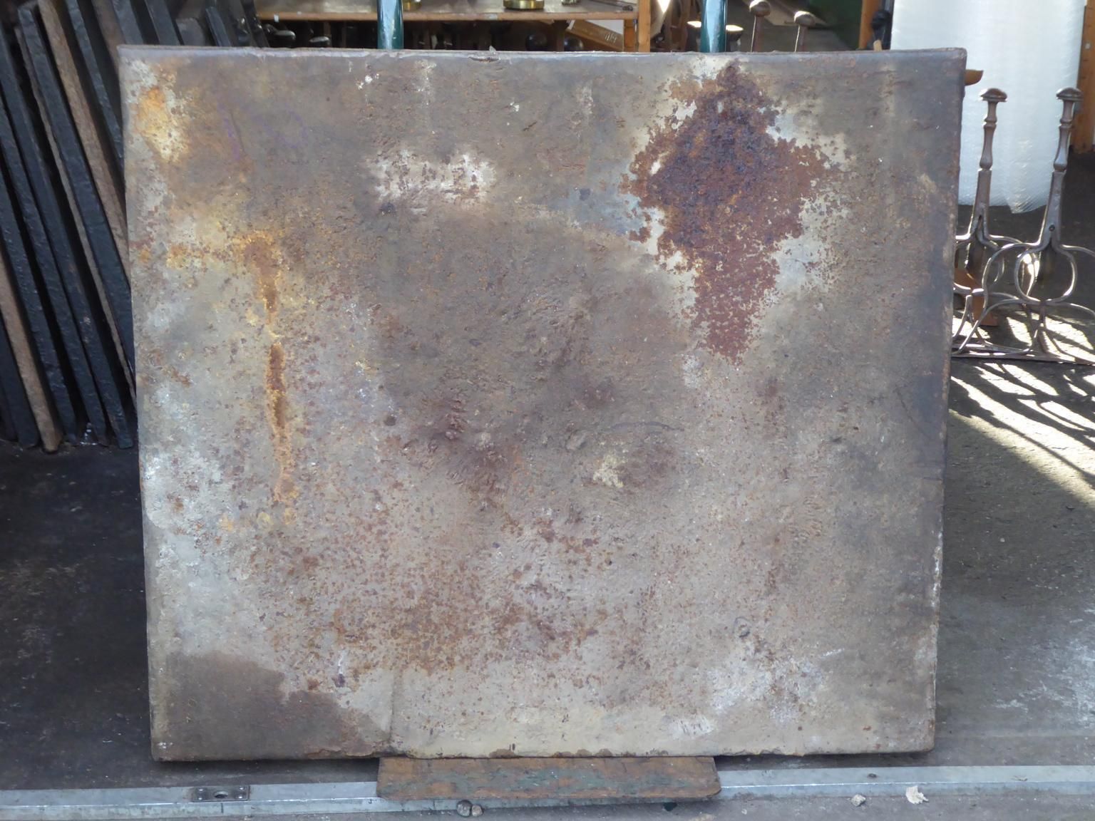 Home Fixtures 18th Century French Fireback / Backsplash 'Pillars With Medieval Ihs Monogram' photo