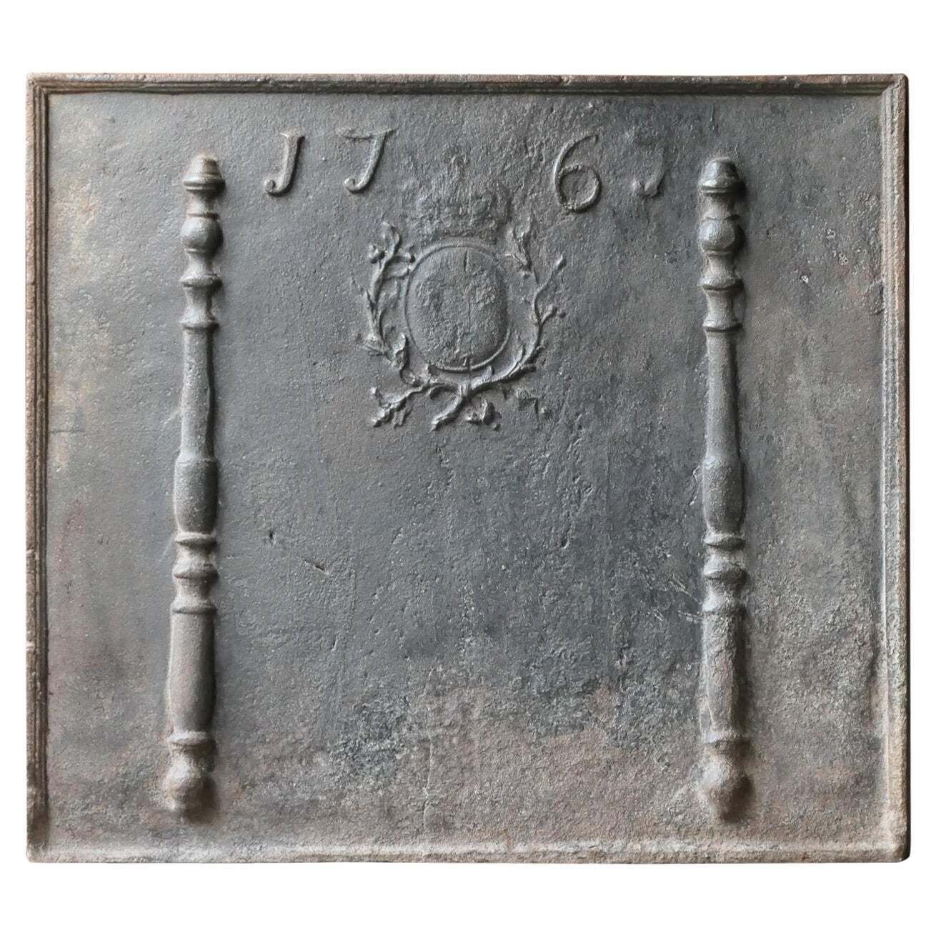French Louis XV 'Arms Of France' Fireback / Backsplash, 18th Century