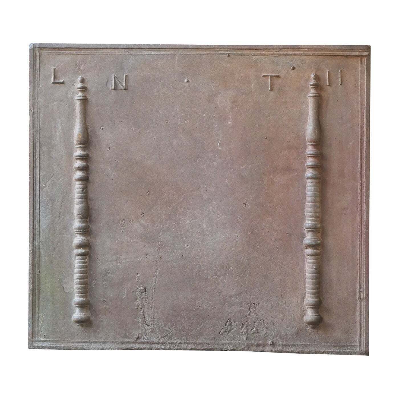 Antique French Fireback / Backsplash With Pillars Of Hercules, 18th Century