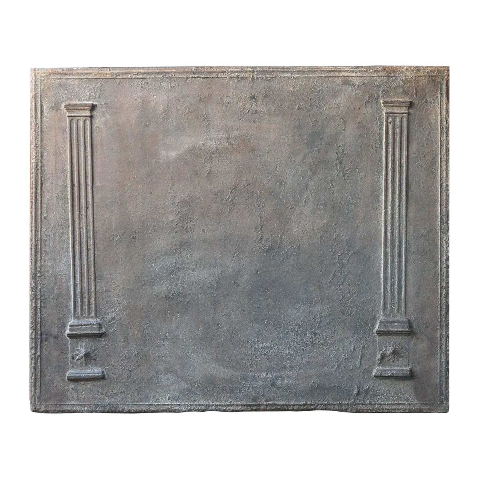 Antique French Neoclassical 'Pillars Of Freedom' Fireback / Backsplash