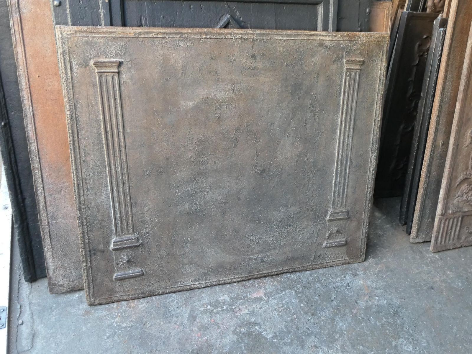 Antique French Neoclassical 'Pillars Of Freedom' Fireback / Backsplash photo buy