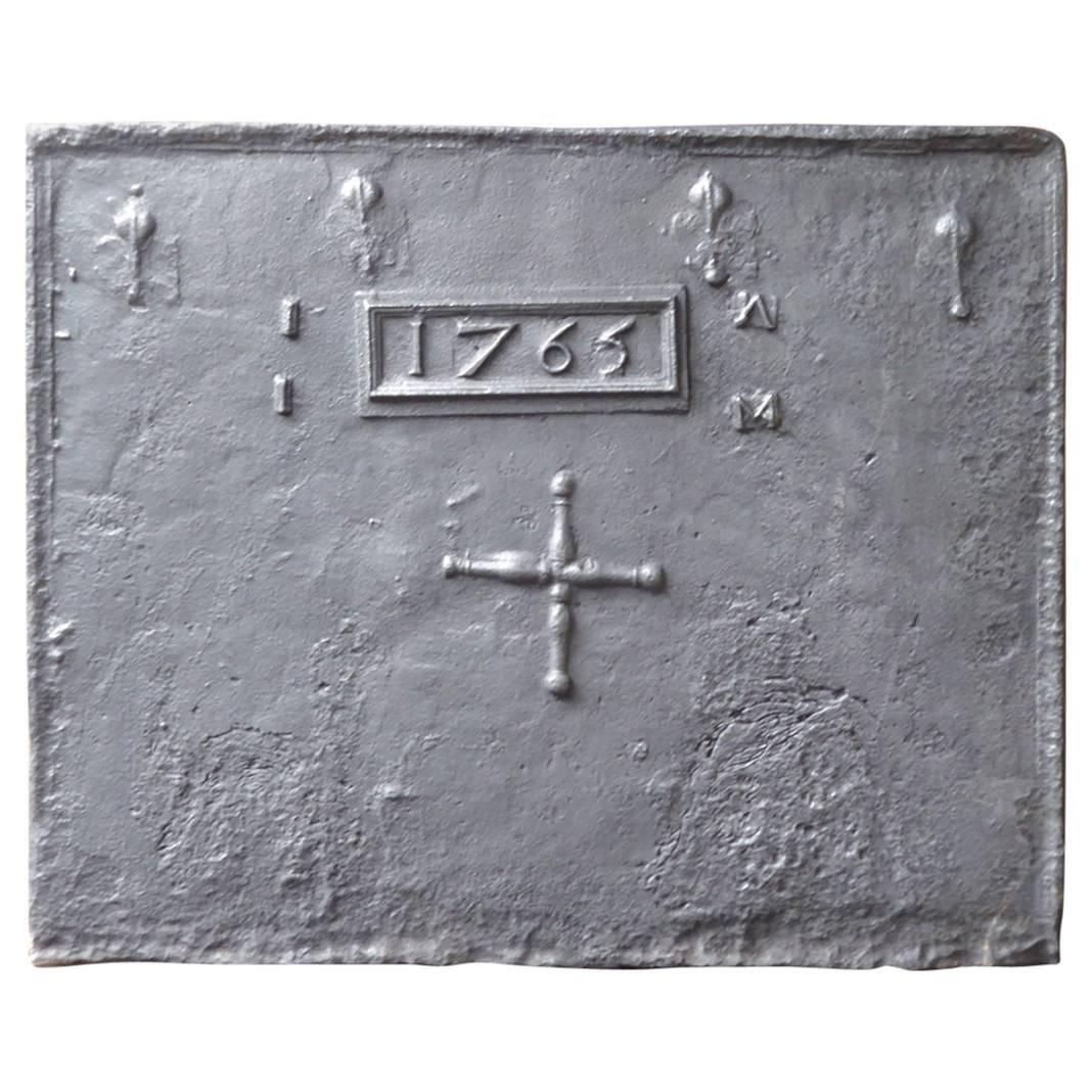 18th Century French 'Fleurs De Lys' Fireback / Backsplash