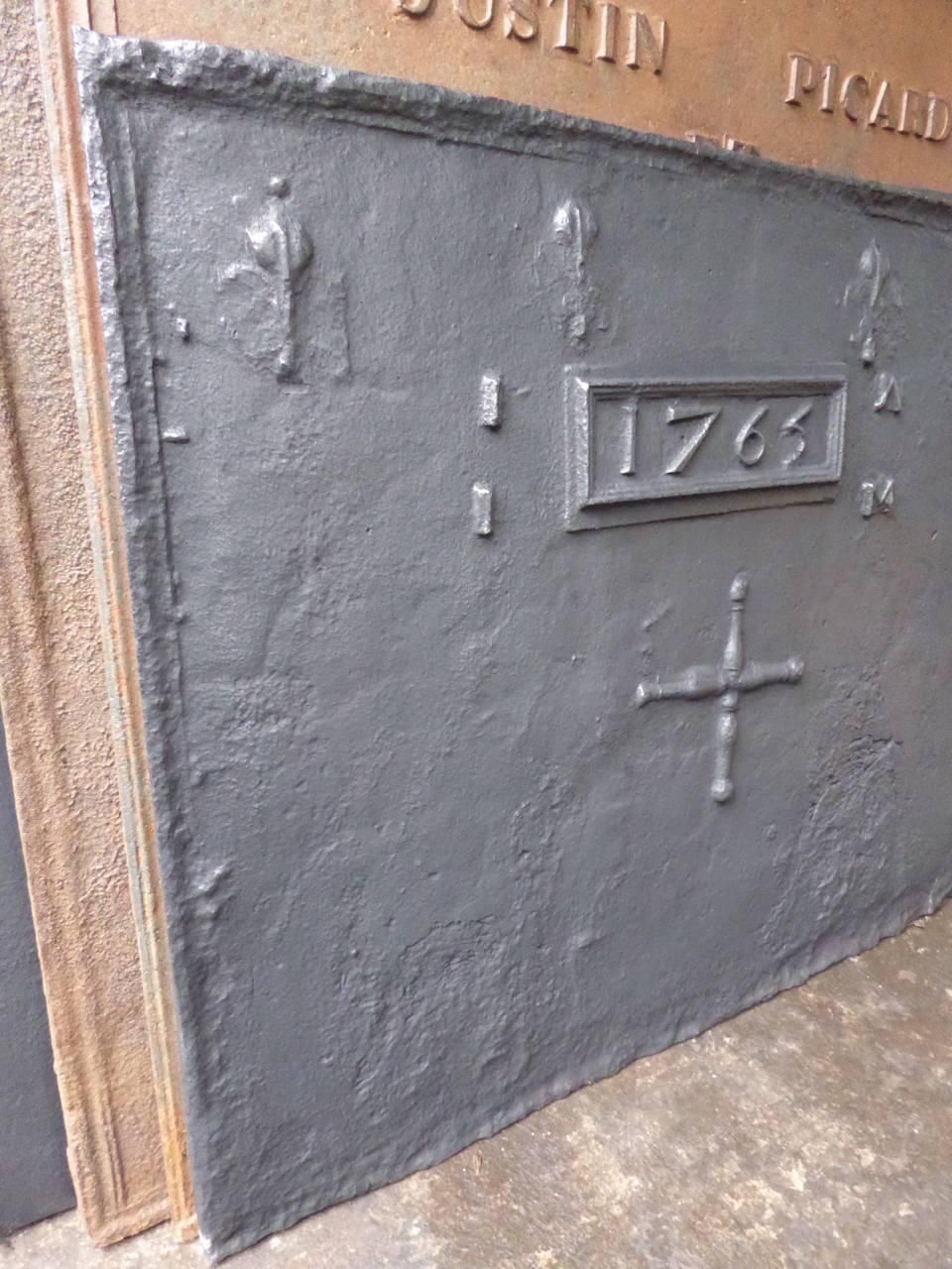 18th Century French 'Fleurs De Lys' Fireback / Backsplash photo furniture