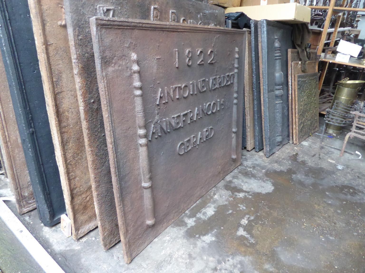 Antique French 'Marriage' Fireback / Backsplash, 19th Century photo buy