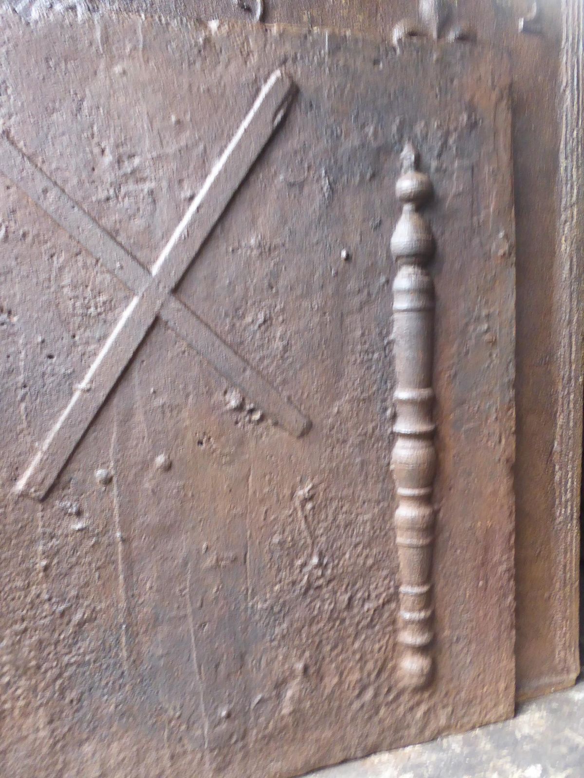 18th Century French Pillars With Saint Andrew's Cross Fireback / Backsplash photo Home Decor