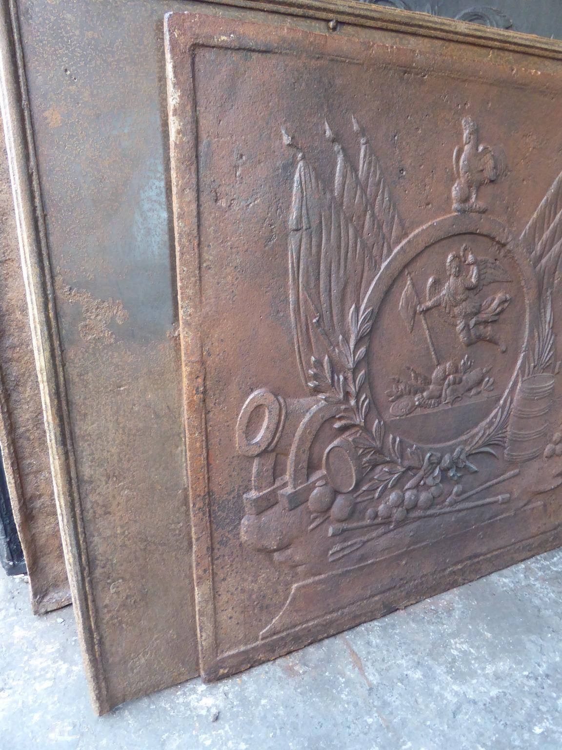 Antique Fireback / Backsplash With An Allegory Of France, 19th Century photo vintage