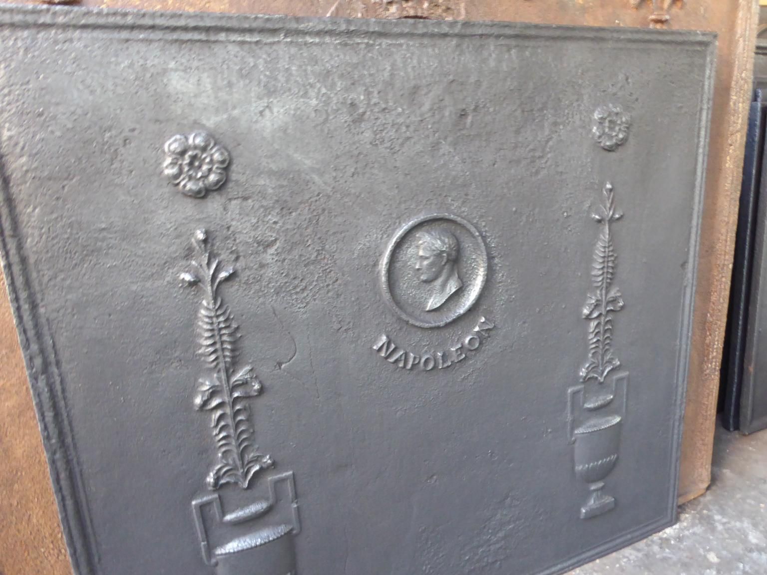 Antique French 'Napoleon' Fireback / Backsplash, 19th Century photo vintage