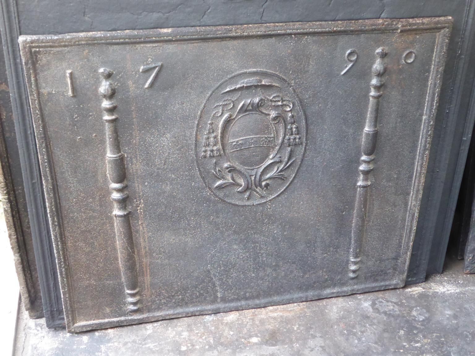 French Louis XV 'Coat Of Arms Fireback / Backsplash, 18th Century photo for sale